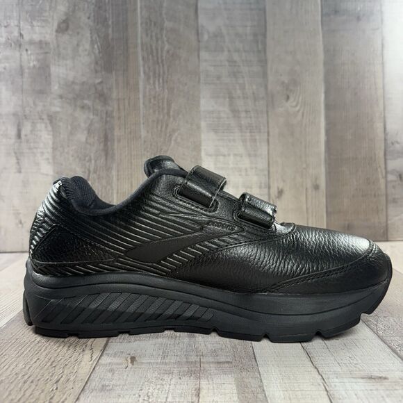 Brooks Addiction Walker V-Strap 2 Womens 7.5 Walking Shoes Sneakers Triple Black - Picture 5 of 12